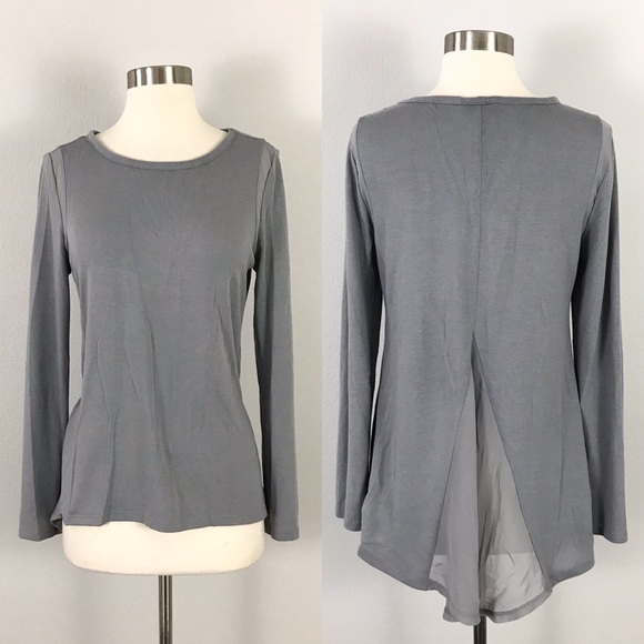 Nicole Miller small Top Gray Sheer Trim - Picture 1 of 7